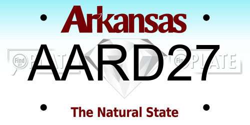 AARD27 Arkansas License Plate