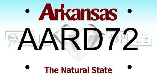 AARD72 Arkansas License Plate