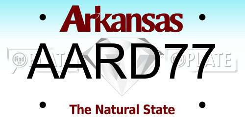AARD77 Arkansas License Plate