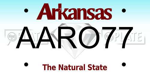 AARO77 Arkansas License Plate