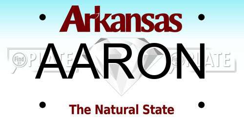 AARON Arkansas License Plate