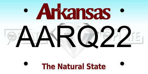 AARQ22 Arkansas License Plate