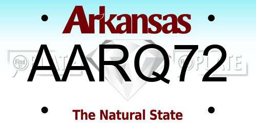 AARQ72 Arkansas License Plate