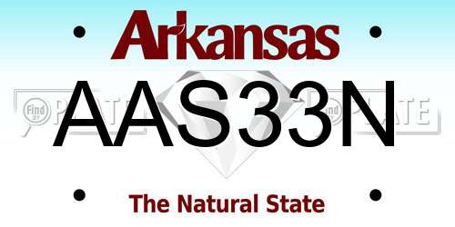 AAS33N Arkansas License Plate