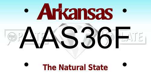 AAS36F Arkansas License Plate