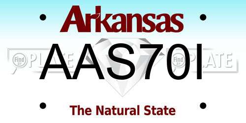 AAS70I Arkansas License Plate
