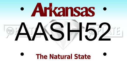 AASH52 Arkansas License Plate