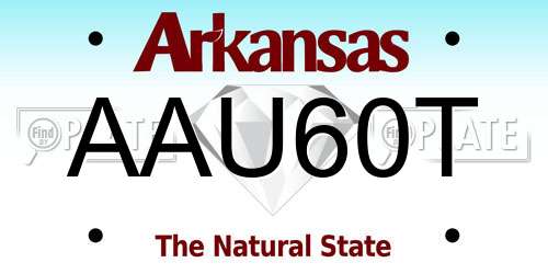 AAU60T Arkansas License Plate