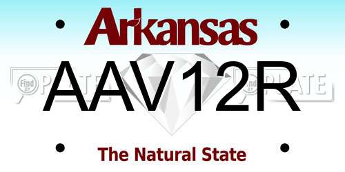 AAV12R Arkansas License Plate