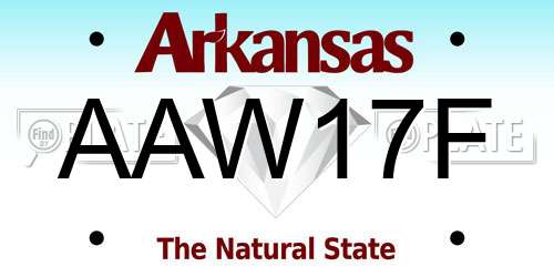 AAW17F Arkansas License Plate