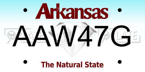AAW47G Arkansas License Plate