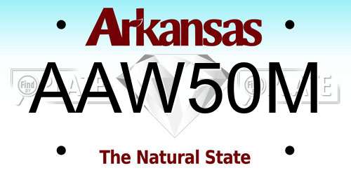AAW50M Arkansas License Plate
