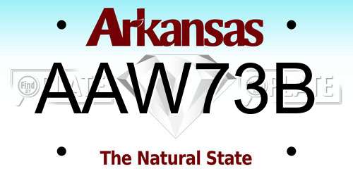 AAW73B Arkansas License Plate