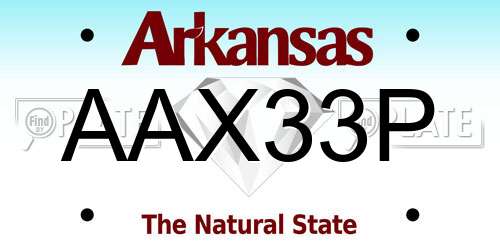 AAX33P Arkansas License Plate