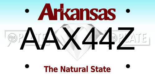AAX44Z Arkansas License Plate