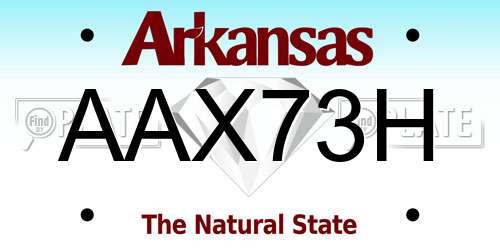 AAX73H Arkansas License Plate