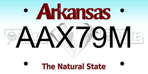 AAX79M Arkansas License Plate