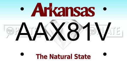AAX81V Arkansas License Plate