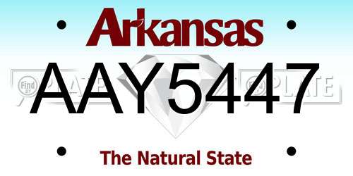 AAY5447 Arkansas License Plate