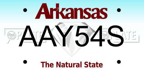 AAY54S Arkansas License Plate