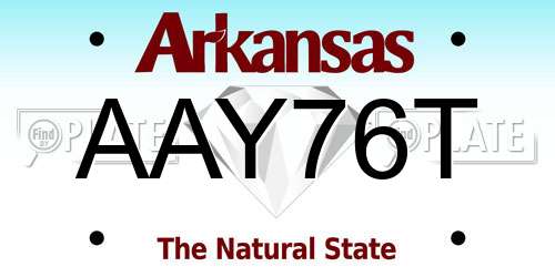 AAY76T Arkansas License Plate