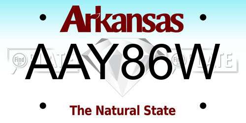 AAY86W Arkansas License Plate