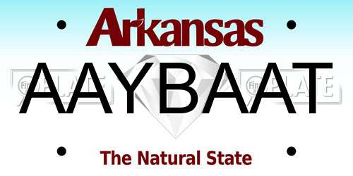 AAYBAAT Arkansas License Plate