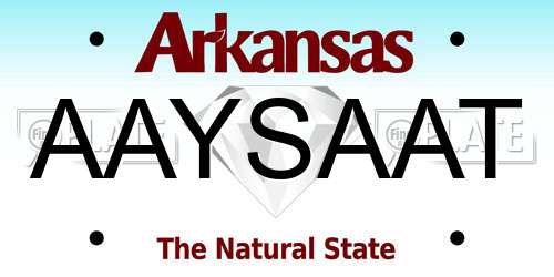 AAYSAAT Arkansas License Plate