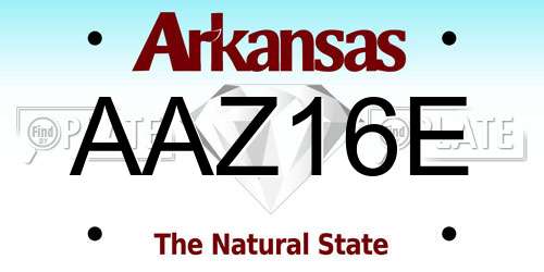 AAZ16E Arkansas License Plate