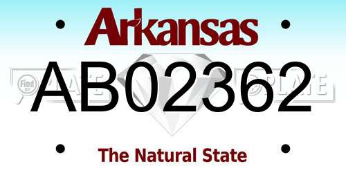 AB02362 Arkansas License Plate