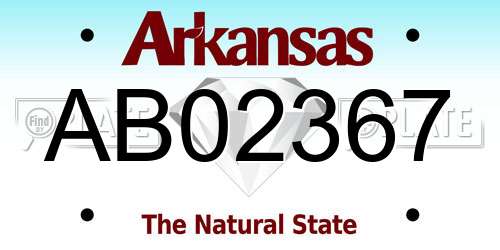 AB02367 Arkansas License Plate