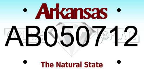 AB050712 Arkansas License Plate