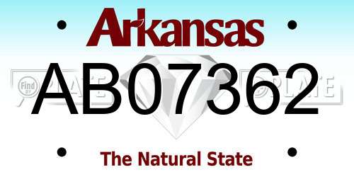 AB07362 Arkansas License Plate
