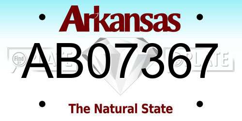 AB07367 Arkansas License Plate