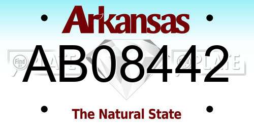 AB08442 Arkansas License Plate