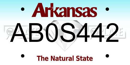 AB0S442 Arkansas License Plate