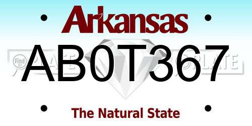 AB0T367 Arkansas License Plate