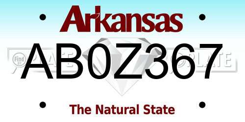 AB0Z367 Arkansas License Plate