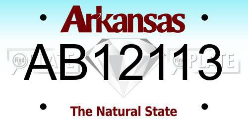 AB12113 Arkansas License Plate