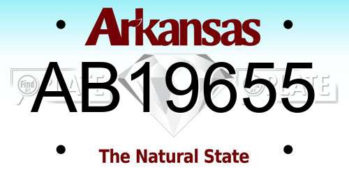 AB19655 Arkansas License Plate