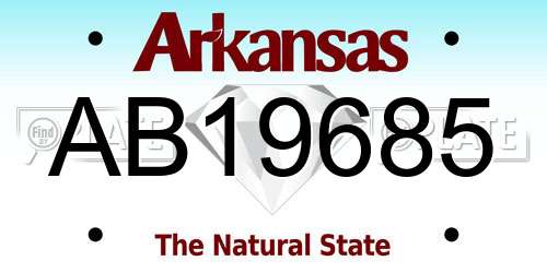 AB19685 Arkansas License Plate