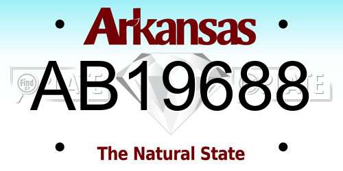 AB19688 Arkansas License Plate
