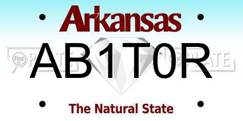 AB1T0R Arkansas License Plate