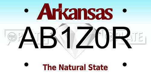 AB1Z0R Arkansas License Plate