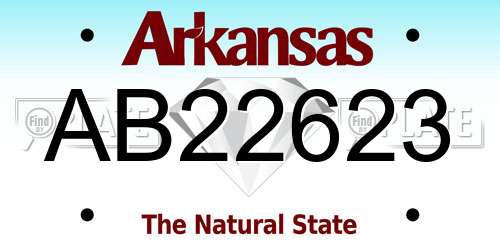 AB22623 Arkansas License Plate