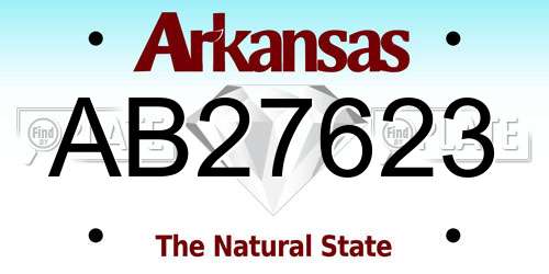 AB27623 Arkansas License Plate