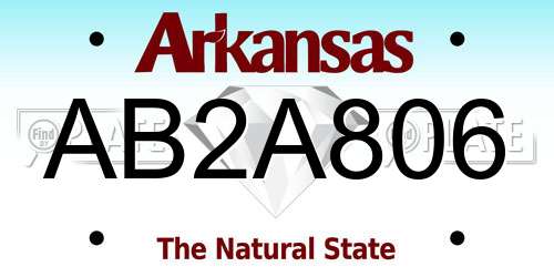 AB2A806 Arkansas License Plate