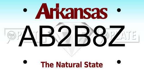 AB2B8Z Arkansas License Plate
