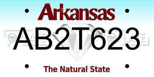 AB2T623 Arkansas License Plate