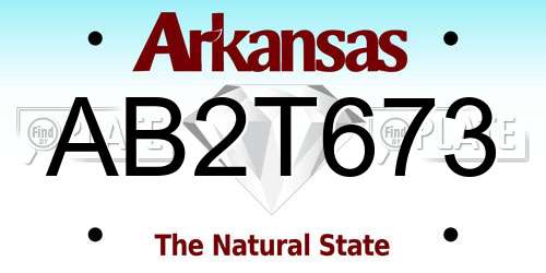 AB2T673 Arkansas License Plate